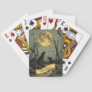 Two Dogs and the Moon Playing Cards
