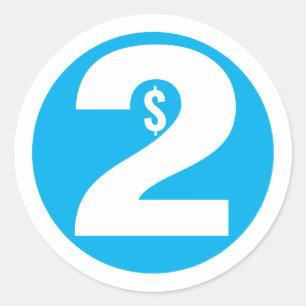 Two Dollars Classic Round Sticker