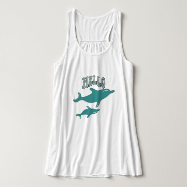 two dolphins are swimming singlet (Design Front)