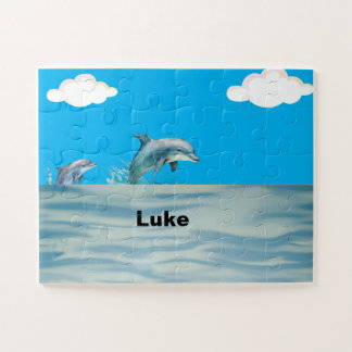 Two Dolphins playing Jigsaw Puzzle