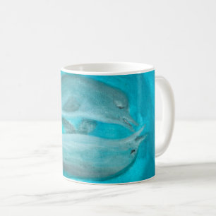 Two Dolphins Playing Wild and Free in the Ocean Coffee Mug