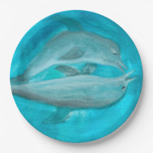 Two Dolphins Playing Wild and Free in the Ocean 
