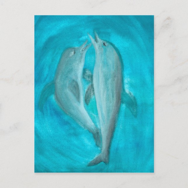 Two Dolphins Playing Wild and Free in the Ocean    Postcard (Front)