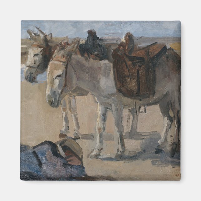 Two Donkeys (by Isaac Israels) Magnet (Front)