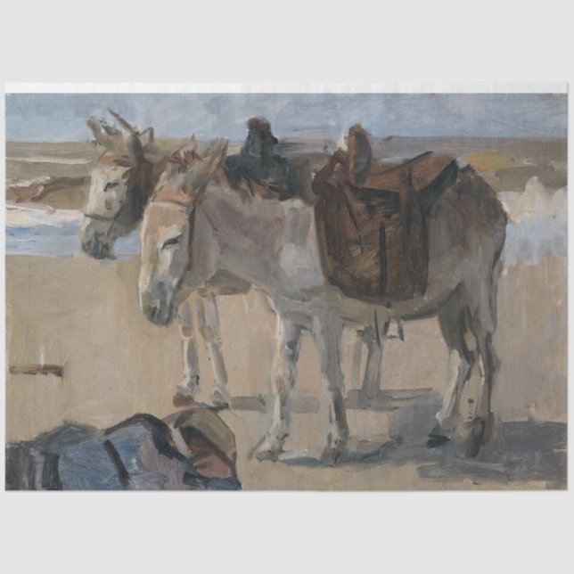 Two Donkeys (by Isaac Israels) Tissue Paper (Front)