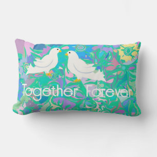 Two Doves Anniversary Wedding  Lumbar Cushion