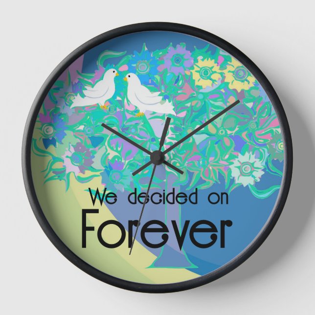 Two Doves We Chose Forever Clock (Front)