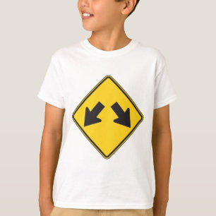 Two Downward Arrows Warning Road Sign T-Shirt