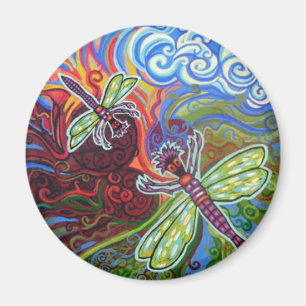 Two Dragonflies Magnet