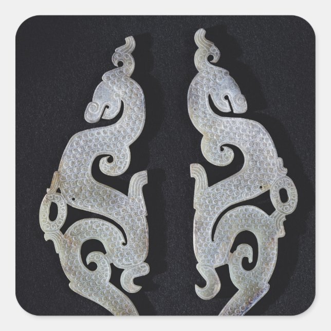 Two Dragons, c.475-221 BC Square Sticker (Front)