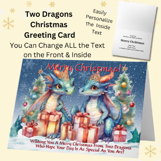 Two Dragons Wishing You Merry Christmas Card