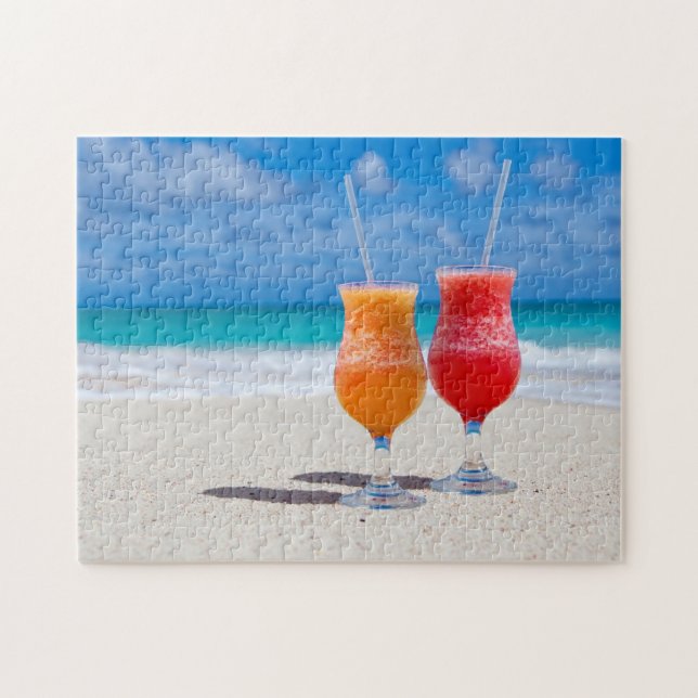 Two Drinks on the Beach Coastal Puzzle (Horizontal)