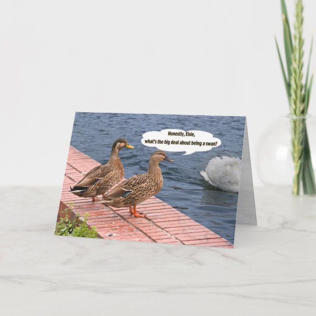 Two Ducks and a Swan Tail Card (Front)