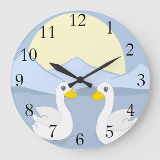 Two Ducks Large Clock