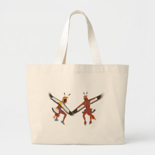Two Eagle Dancers Large Tote Bag