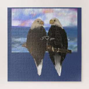 Two Eagles &Personalised Text Template Jigsaw Puzzle