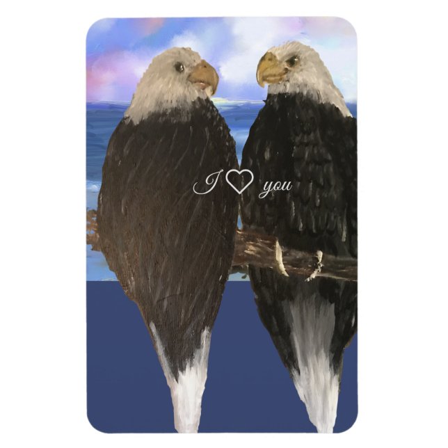 Two Eagles &Personalised Text Template Magnet (Vertical)