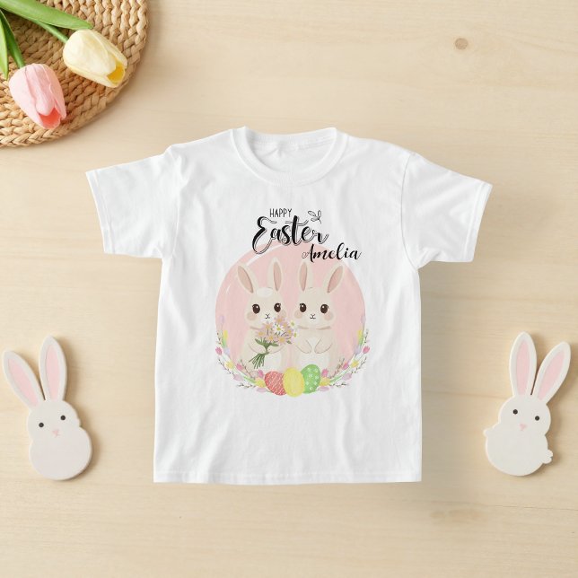 Two Easter Bunnies Personalised T-Shirt (Creator Uploaded)