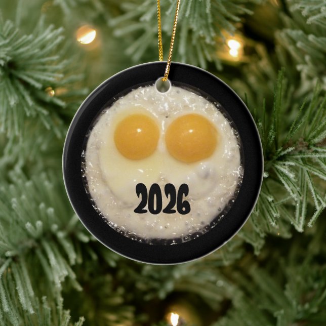 Two Eggs in Cast Iron Frying Pan Ornament (Tree)