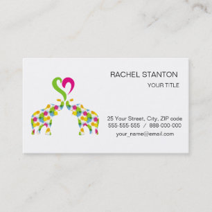 Two elephants in love business card