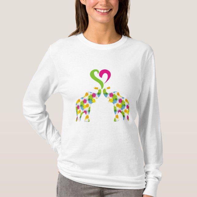 Two elephants in love T-Shirt (Front)