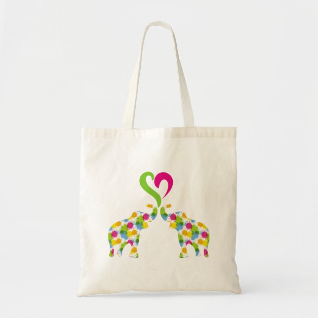 Two elephants in love tote bag (Front)