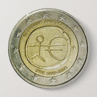 Two Euro Greek coin button