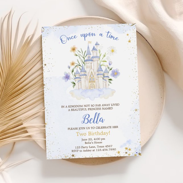 Two Ever A Princess  Castle 2nd Birthday Party Invitation (Creator Uploaded)