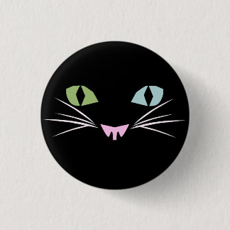 Two Eye Cat 3 Cm Round Badge