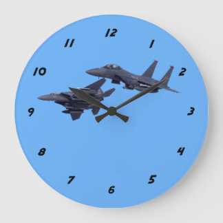 Two F-15E Strike Eagles Large Clock