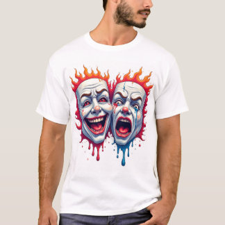 Two Faces of Life – Comedy & Tragedy Mask T-Shirt