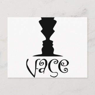 Two Faces or Vase Optical Illusion Postcard