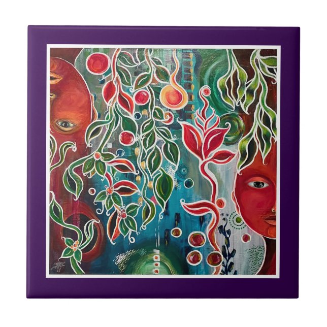 Two Faces Painting Tile (Front)