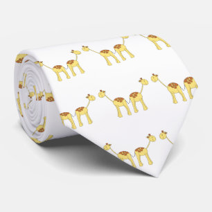 Two Facing Giraffes. Cartoon Tie