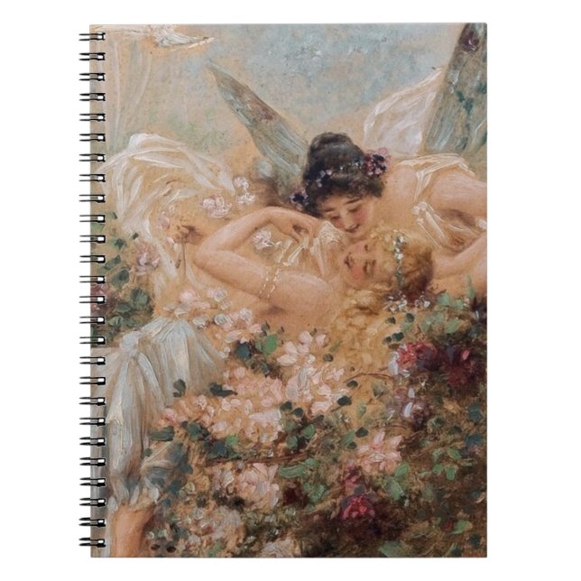 Two Fairies Embracing in a Landscape with a Swan Notebook (Front)