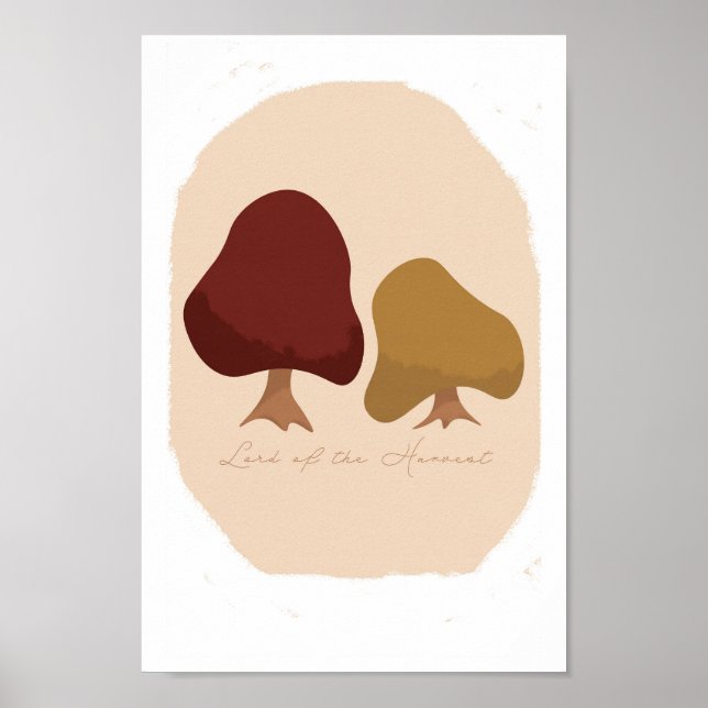 two fall trees/autumn aesthetic print/rustic art poster (Front)