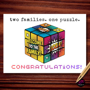Two Families One Puzzle Wedding Congratulations Card