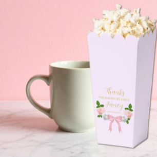 Two Fancy Bow Floral Birthday Favour Box