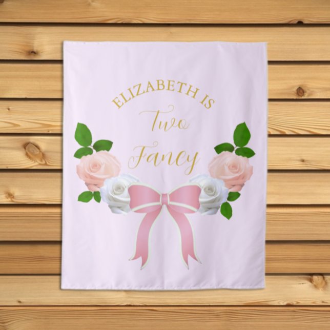 Two Fancy Bow Floral Birthday Tapestry (Creator Uploaded)