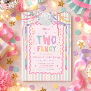 Two Fancy Whimsical Girl 2nd Birthday Party Invitation