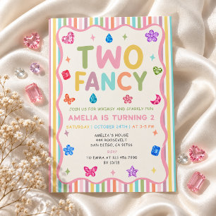 Two Fancy Whimsical Girl Birthday Party Invitation