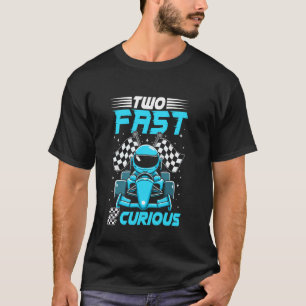 Two Fast 2 Curious 2nd Birthday Race Car Boy Kids T-Shirt