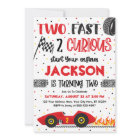 Two Fast 2 Curious Birthday Invitation, Boy Racing