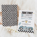 Two Fast 2 Curious Blue Vintage Car Boy Birthday Invitation<br><div class="desc">Buckle up for a roaring good time and let the excitement unfold with our "Two Fast Two Curious" 2nd birthday invitation. Celebrate your little speedster's special day in style,  creating memories that will zoom into the hearts of all who attend. Get ready to race into an unforgettable birthday bash!</div>