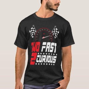 Two Fast 2 Curious Happy 2nd Birthday Boy Decorati T-Shirt