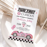Two Fast 2 Curious Pink Vintage Car Girl Birthday Invitation<br><div class="desc">Buckle up for a roaring good time and let the excitement unfold with our "Two Fast Two Curious" 2nd birthday invitation. Celebrate your little speedster's special day in style,  creating memories that will zoom into the hearts of all who attend. Get ready to race into an unforgettable birthday bash!</div>