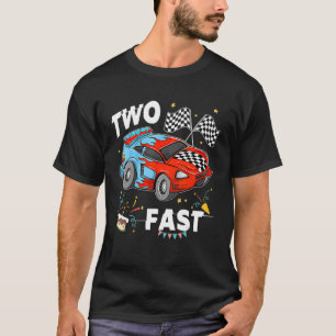Two Fast 2 Curious Racing  2nd Birthday Race Car T-Shirt