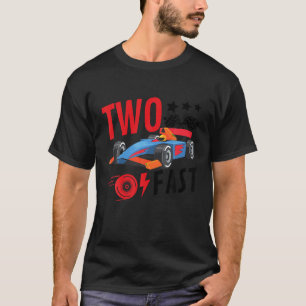 Two Fast 2 Curious Racing 2nd Birthday Toddlers Fu T-Shirt
