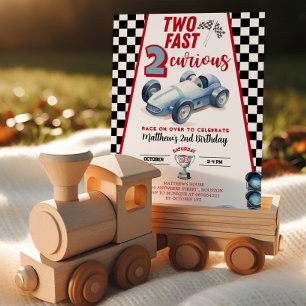 Two Fast 2nd birthday Boy Racer Invitation