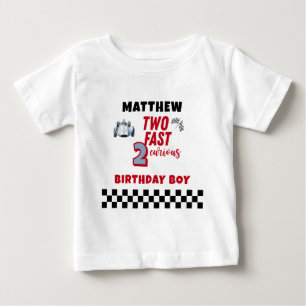 Two Fast 2nd birthday Boy Racing Car  Baby T-Shirt